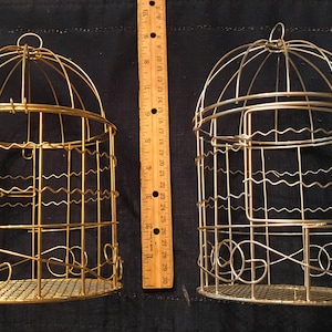 Metal Birdcage-Gold & Silver-8&quot; High-Great Accent/Decoration for Your Home-Fill w/ Flowers, Plants,Stuffed Birds- Garden/ Shower Centerpiece