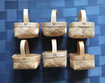 Small Straw Baskets-6 Styles-1-3-6 Pieces Perfect for Party, Shower Favors, Kid's Crafts, Doll Making, Ornaments, Doll Houses, Stuffies Etc