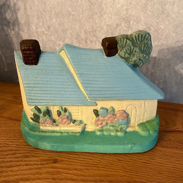 Country House-Barn & Noahs Arc Door Stop-Cast Iron Pastel House-Rustic Style Wood Barn-Resin Arc- Every Day Rustic Country Decoration-Heavy
