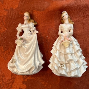 Quinceanera & 16 Girl Figurine-5 Styles-Quince and Sweet 16 Keepsake Gift or Cake Topper-Ceramic and Resin Figurines-Girl on Chair and Swing
