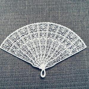 Plastic Flat Mini Fans-6-12 or 24-White Lace Design-Great for Party Favors for Showers, Weddings, Quince- Kids Crafts-Scrapbooking-Cake Top