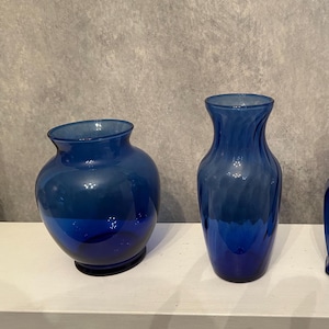 Blue Vases-5 Styles Beautifully Made-Gorgeous Blue Vases-Cobalt Blue Bud Vase-Swirl & Ginger Jar Vase-Floating Candle Vase-Short Tower Vase