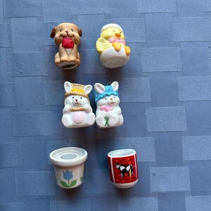 ミニキャンドルホルダー - ヴィンテージホリデー - バレンタイン - イースター - ラスベリーのピエロとキャンドル - 棚に最適 - 小さなアパート - ミニデコレーション