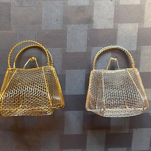 Metall Mini Geldbörsen-Gold & Silber Gunst oder Puppen Geldbörsen-wunderschöne Handarbeit-3 1/2 "-ideal für Geburtstag-Jubiläum Favor-spezielles Puppenzubehör