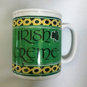Irlandais-Colombienne-Angleterre Style Mugs-New vintage-Irish Creme Otagiri Mugs Par Enesco-Cadeau pour amateur de crème irlandaise-Anniversaire-Noël-Workmate