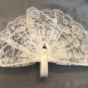 Victorian Lace and Satin Fans-5 Styles-Vintage Bridal Fans for Flowers, Weddings, White & Ivory Fans w/ Foam-Wired Lace - Ribbon Sign-in Fan