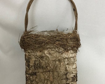 Rustic Flower Girl Country Baskets-4 Styles-Birch, Moss Heart, Burlap Covered,Decorated Wicker-Unique 1 of Each-Perfect for Rustic Weddings