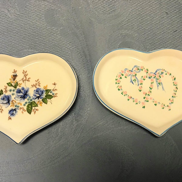 Heart Trinket/Candy Dish or Ring Holder-Ceramic 2 Styles-1 or 3-Leart Brazilian Porcelain-Great Engagement Gift-Weddings-Favors-Double Heart