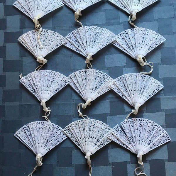 Plastic Mini Fans-12-36 Lace Design-Great for Party Favors for Showers, Weddings, Quinceaneras-Use for Kids Crafts,Scrapbooking, Cake Topper