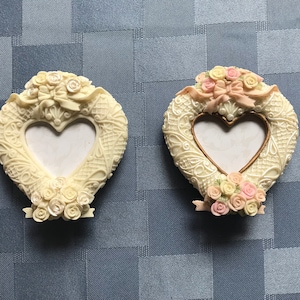 Molduras de coração vitorianas e porta-cartões de lugar - 1 a 3 peças - Ótimo para lembrancinhas - Enfeites - Bebê - Casamento - Chás de panela - Fotos escolares infantis - Moldura exclusiva