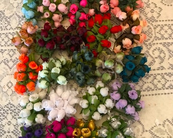 Poly Favor Roses-24 Pcs-23 Colors-Perfect Favor Flowers-Wired Stems for Easy Craft Projects-Great for Mini Bows & Gathering Tulle-Kid Crafts
