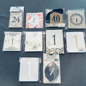 Table Numbers-8 Styles-Large Printed-Weddings-Events-Old World-Watercolor-Country Rustic-Art Deco-Greenery-Damask-Scroll Cut-Unique Designs