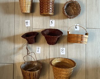 Wicker Plant Pots-Beautifully Crafted Vintage- 8 Styles all from the 90's-Perfect for Plant Pots-Hanging-Gift Baskets-Rustic Trinket Holders