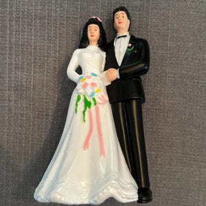 Plastic Bride & Groom Figures-4 Vintage Styles-4"-6"-Classic Pose Bride and Groom Cake Top Figurines-Make or Recreate a Cake Topper