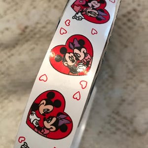 Mickey &  Minnie Mouse Heart Ribbon-5 or 20 Yards-Great for Disney Centerpieces-Bows-Packages-Bouquets-Wreaths-Favors- Kids Crafts-3/4&quot; Wide