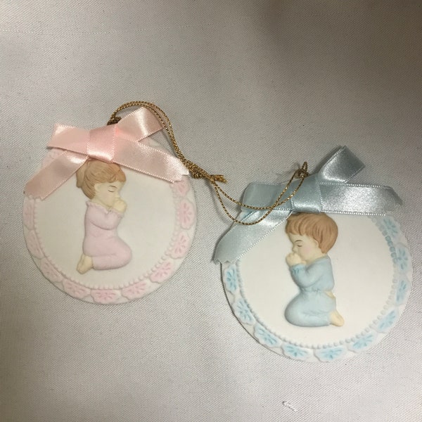 Lefton Baby Boy/Girl Ornament-1 or 3 Pcs Vintage Keepsake Christmas Ornament-New Parent,Godparent,Grandparent Gift-Personalize w Name & Date