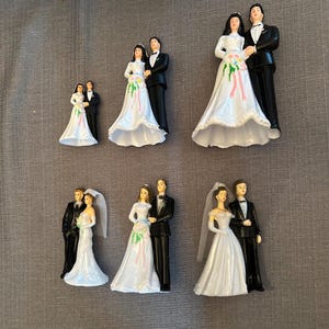 Plastic Bride & Groom Figures-6 Styles- New Vintage-3"-6"-Classic Pose Bride and Groom Cake Top Figurines-Make or Recreate a Cake Topper