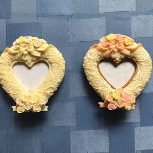 Victorian Heart Frames/Place Card Holders-1 or 2 Pcs-Great Favor-Ornaments-Baby-Wedding-Bridal Showers-Kids School Pictures-Unique Frame