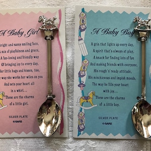 Andenken Löffel-Besondere Anlässe-4 Styles-Versilbert-Neu Baby, Hochzeit & Geburtstag Vintage Ganz Löffel mit Frameable Gedicht Karte Nettes Geschenk