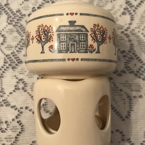 Vintage Potpourri Burner-Country House Style-Potpourri Press-1987- Original Box-2 Pc Ceramic Burners- Perfect Condition-Anchor Candle Holder