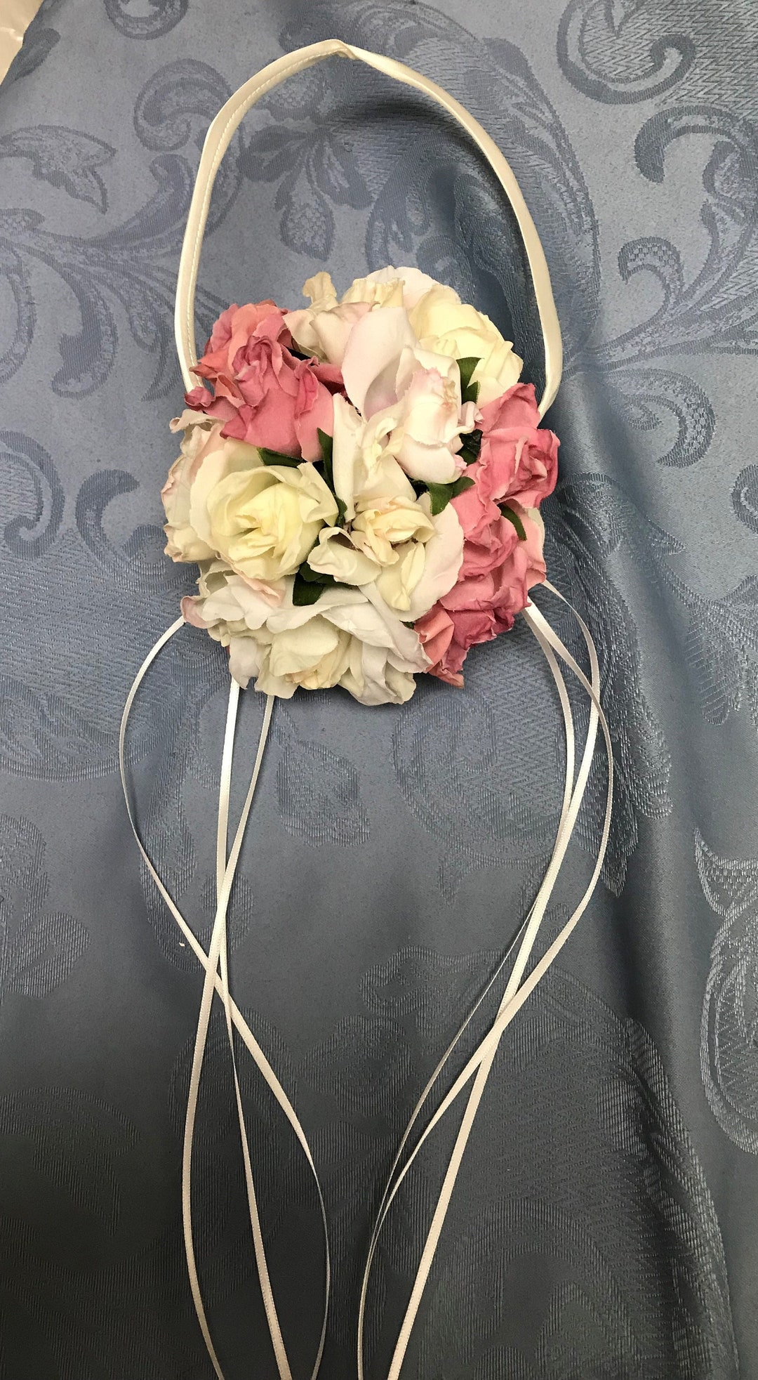 Flower Girl Kissing Balls With Handles and W/out Handlessmall Mauve