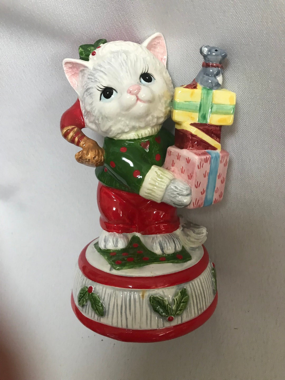 Cat Christmas Music Boxes2 Stylesvintage Leftoncollectible Etsy