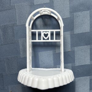 Heart Arch W Trellis & Mini Flower Heart Base Cake Tops-Doll House-Fairy Garden-Kid's Crafts-Perfect for Caketopper-Mini Metal Arch W Couple