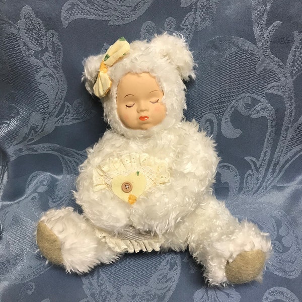 Porcelain Face Girl in Bear Suit-Beautiful Vintage-2 Styles-Great Gift for that Special Girl-Great Unique Decoration for Yourself-So Special