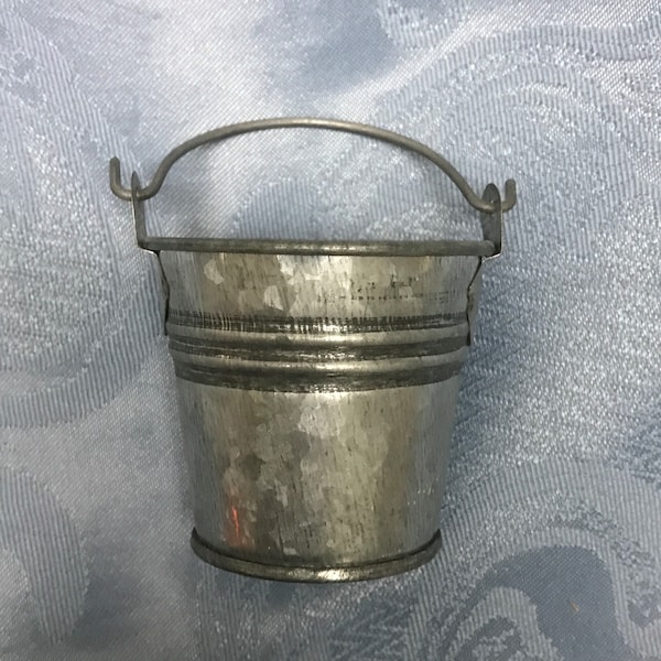 Silver Pails & Mini Watering Cans-Cute Galvanized Shower Cans- Pails-Great Favors for Bridal Showers-Cute for Dolls-Doll Houses-Fairy Garden