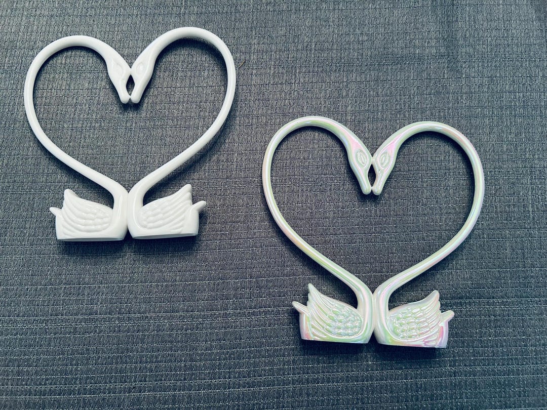 Vintage Swan Design Background for Cake Topper & Centerpieces-white and ...