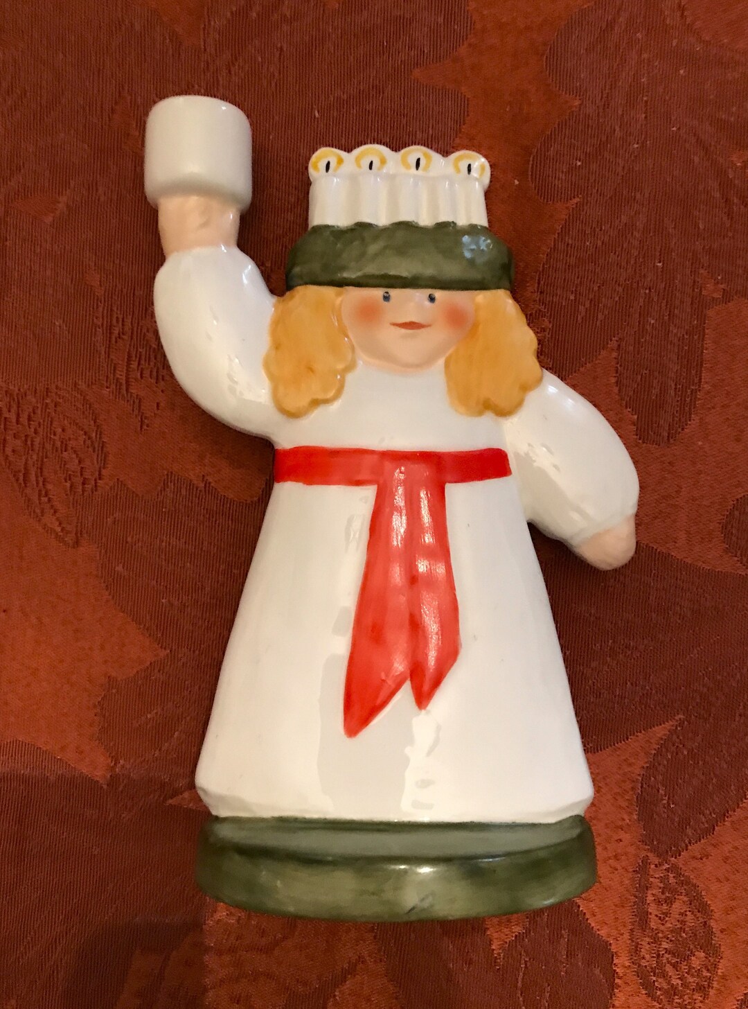 St Lucia Candle Holderlisa Larsonstamped Goebel W. Germany 1987new