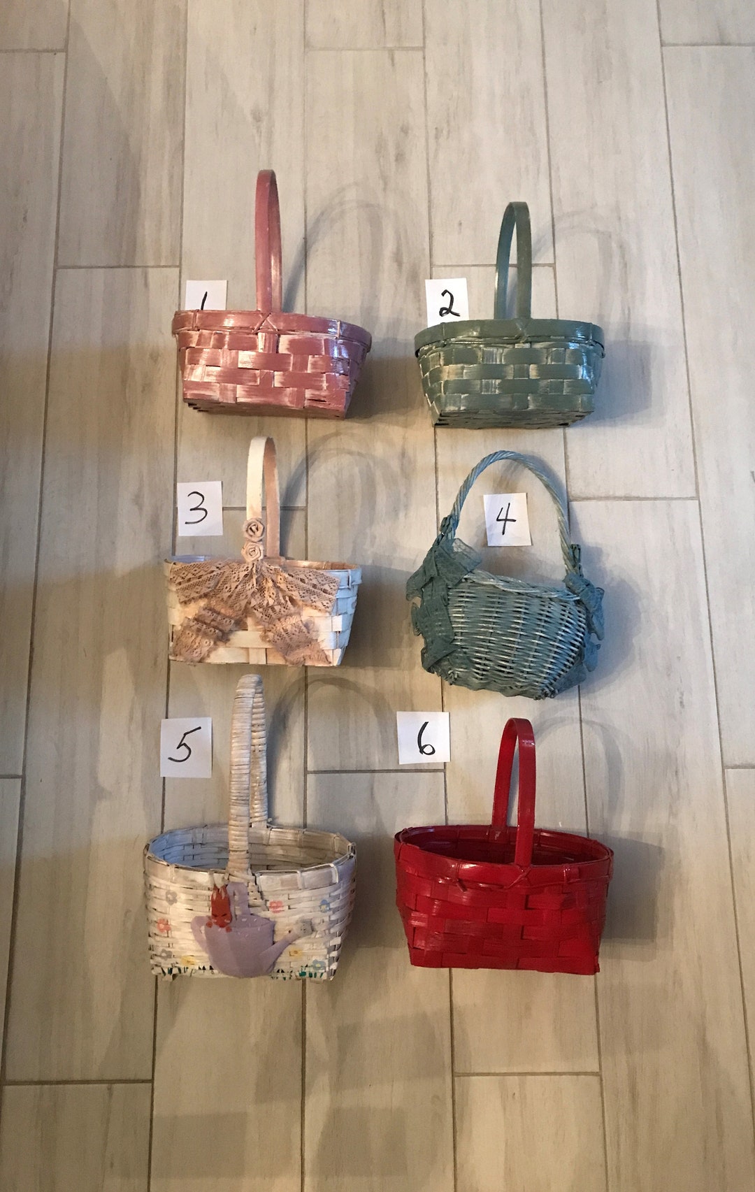 Painted Wicker Baskets6 Stylesrectangular Sturdy Varnishedlaquered