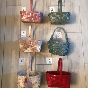 Wicker Baskets-6 Styles-Rectangular Sturdy-Painted-Laquered-Whitewashed Baskets-Vintage Gift Baskets-Great 4 Petals-Xmas-Easter-Philippine