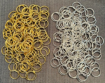 Metal Gold & Silver Favor Wedding Rings-25-50 or 100 Pc-Gold-Silver Shiny-Silver Design-Retro Wedding Bands-New Vintage-Also 10 Heart Rings