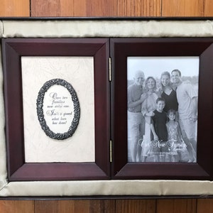 Joining of Families Plaque and Frame-Second Wedding-Adoption-Blending Families Perfect Gift-New Vintage-Enesco-Beautiful Gift Box-Wood-Glass