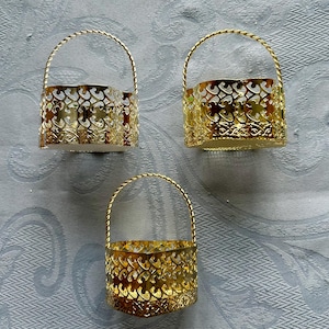 Gold & Silver Plate Metal Favor Baskets-1 or 2-Heart and Scallop Edged-Beautiful Design-Perfect Wedding-Bridal Shower-Anniversary Favor