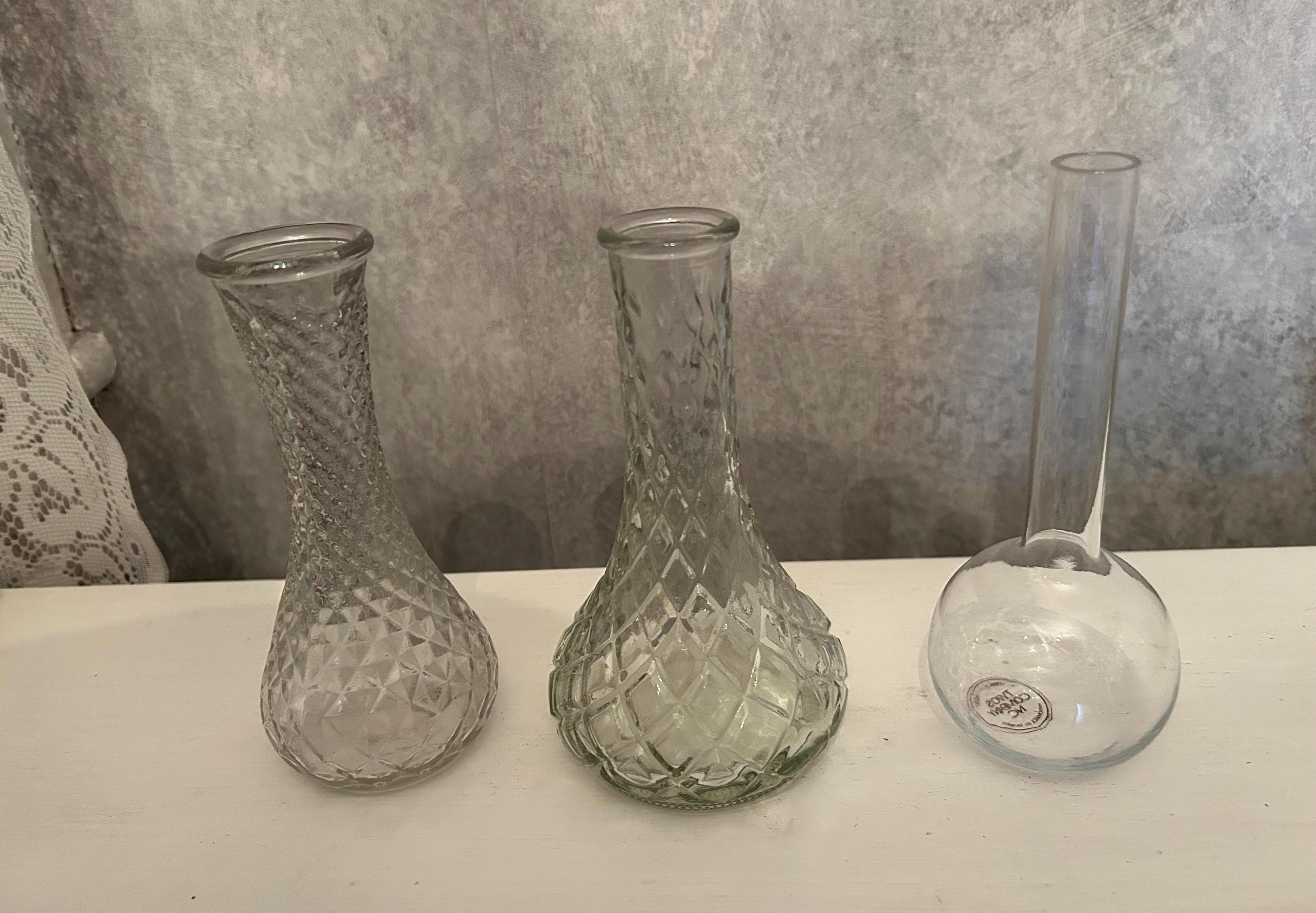Vintage Cut Glass Vaseレトロ ガラス 花瓶 ステンドグラス Vintage Cut Glass Vaseレトロ ガラス 花瓶 ステンドグラス