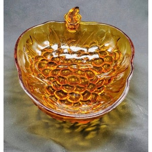 Large Vintage Indiana Glass Fruit Bowl Tawny Amber Brown