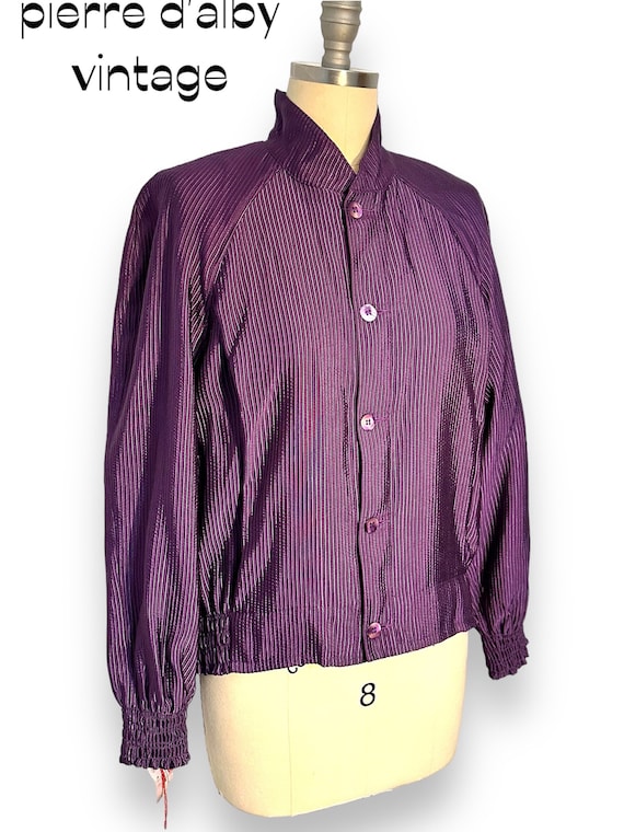 Vintage 1970s Purple Blouse by Pierre D’Alby for … - image 1
