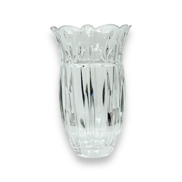 vintage lead Crystal tulip collection vase by Block