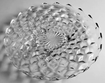 Vintage Fostoria American Pattern 2056 Klar Fuß 3 Toed Runde 12 ”Kuchenplatte