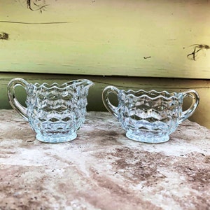 Vintage American Fostoria Open Cream and Sugar Set