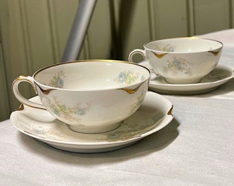 Antique Haviland Limoges French Teacups and saucers
