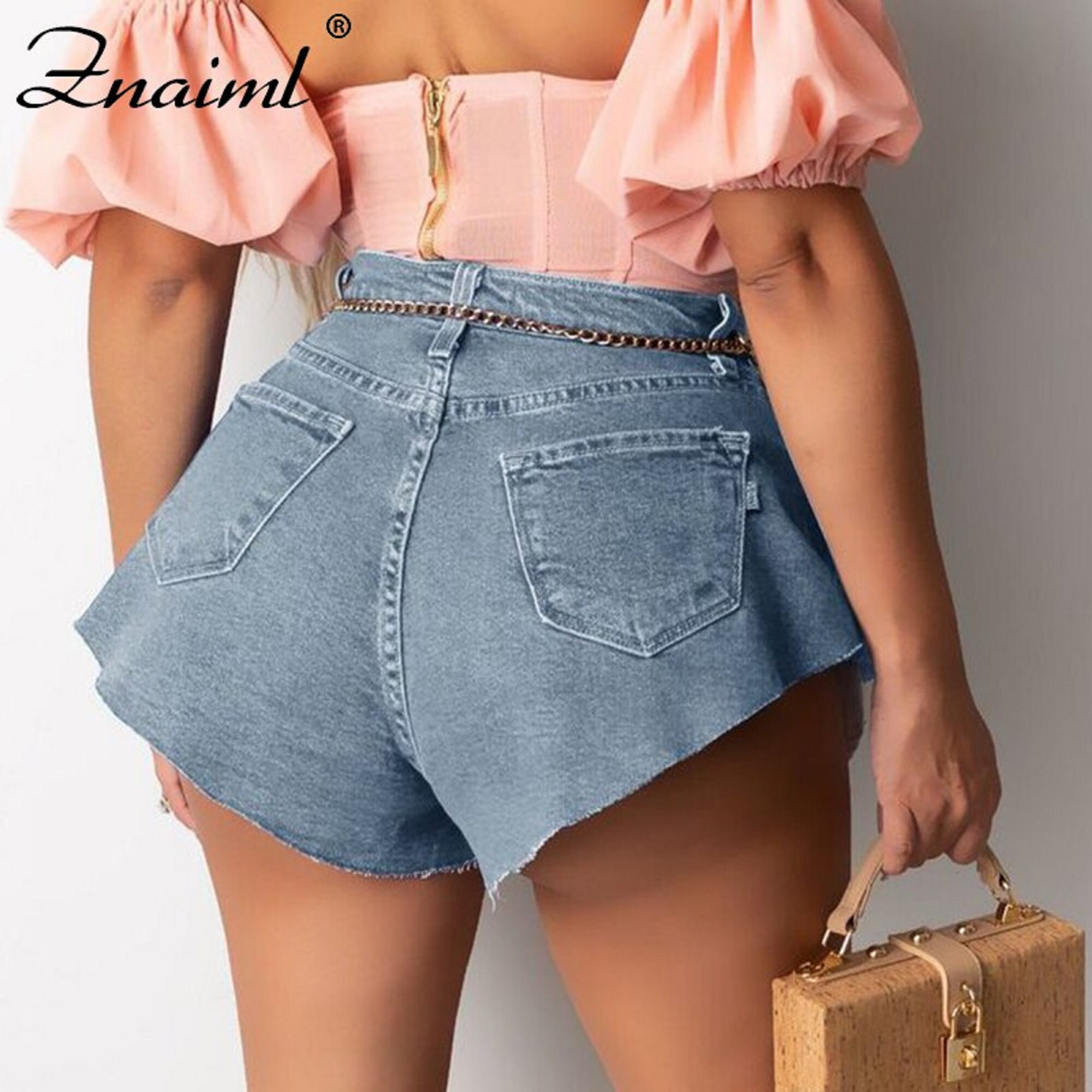 Sexy Woman Shorts Mid Waist Flare Shorts Jeans Vintage Solid Etsy