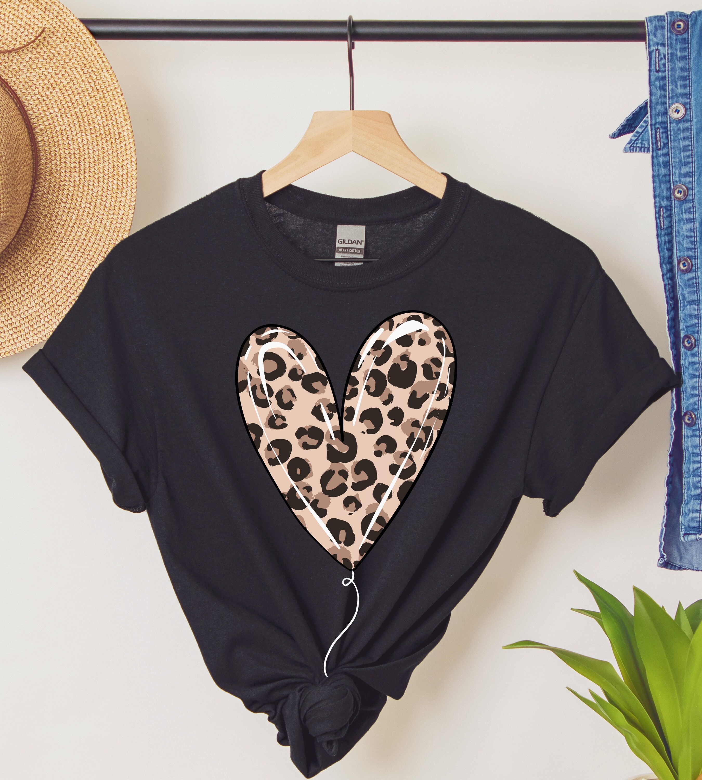 leopard heart valentine shirt