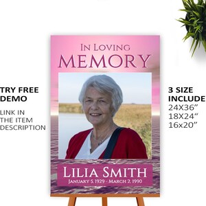 M007 Funeral Bundle Pink Sunset Template, 4 Page Funeral- Program ...
