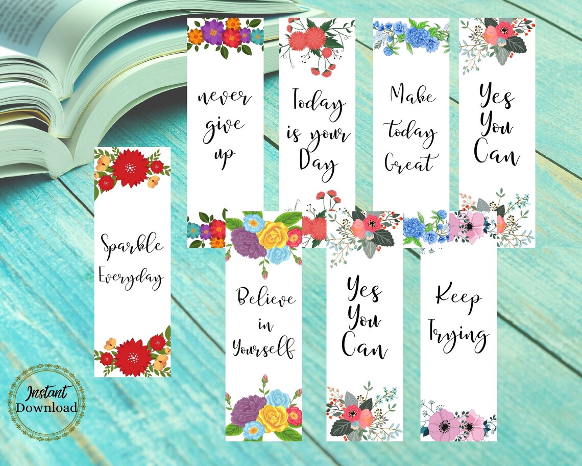 Positive Affirmations Bookmarks Bookmarks Printable Positive Etsy