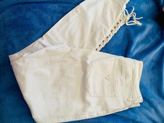 White Lace Up Guess Jeans Sz. 29