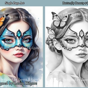 Butterfly Beauty Greyscale Coloring Page for Adults (PDF)