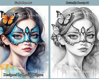 Kleurplaat Butterfly Beauty grijstinten voor volwassenen (pdf)